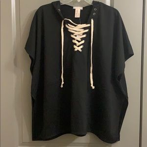 Free People hoodie tee.  One size.